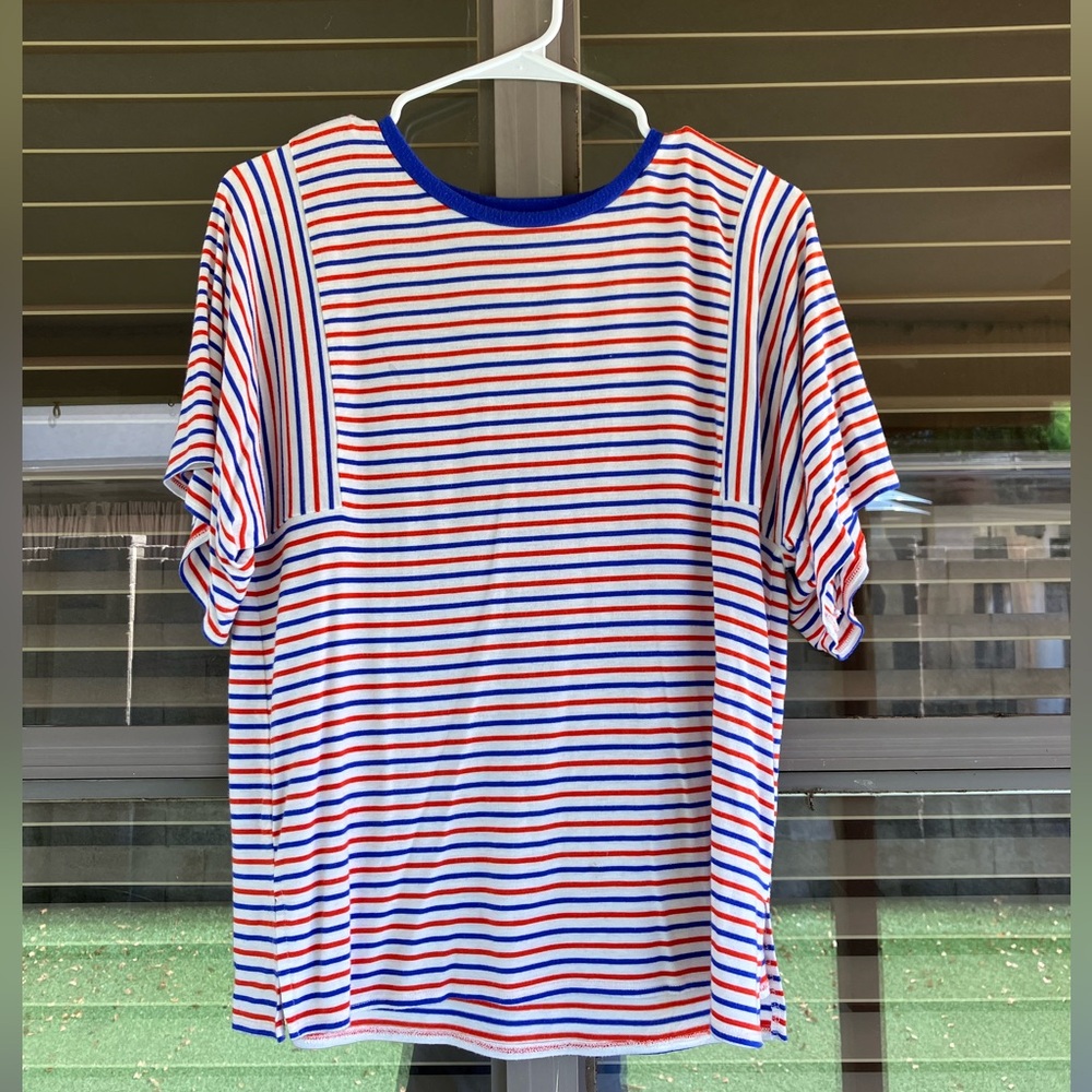 J Crew Striped Red and Blue T-Shirt